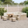 Conjunto de sofá de jardín 12 pcs Beige Poliratán