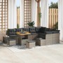 Conjunto de sofá de jardín 12 pcs Gris Poliratán