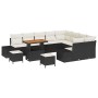 Conjunto de sofá de jardín 12 pcs Negro Poliratán