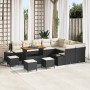Conjunto de sofá de jardín 13 pcs Negro Poliratán