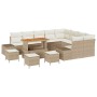 Conjunto de sofá de jardín 13 pcs Beige Poliratán