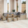 Conjunto de sofá de jardín 13 pcs Beige Poliratán