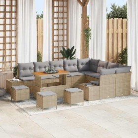 Conjunto de sofá de jardín 13 pcs Beige Poliratán en Conjuntos de jardín | Comprar online en Foro24