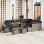 Conjunto de sofá de jardín 13 pcs Gris Poliratán