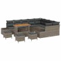 Conjunto de sofá de jardín 13 pcs Gris Poliratán