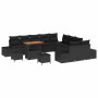 Conjunto de sofá de jardín con cojín 13 pcs Negro Poliratán