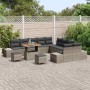Conjunto de sofá de jardín con cojín 13 pcs Gris Poliratán