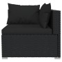 Gartensofa-Set 6-teilig und Kissen aus schwarzem synthetischem Rattan von vidaXL, Gartensets - Ref: Foro24-3101936, Preis: 70...