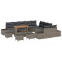 Conjunto de sofá de jardín con cojín 14 pcs Gris Poliratán