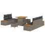 Conjunto de sofá de jardín con cojín 8 pcs Gris Poliratán