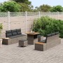 Conjunto de sofá de jardín con cojín 9 pcs Gris Poliratán