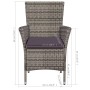 Garden chairs and stool with gray synthetic rattan cushions by vidaXL, Garden chairs - Ref: Foro24-44092, Price: 98,62 €, Dis...