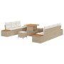 Conjunto de sofá de jardín con cojín 10 pcs Beige Poliratán
