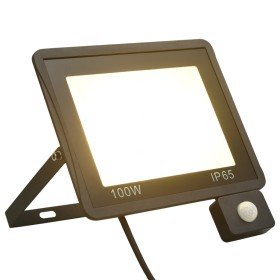 Foco LED con sensor 100 W blanco cálido