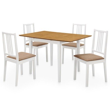 Juego de muebles de comedor 5 piezas MDF blanco en Conjuntos de muebles para cocinas y comedores | Comprar online en Foro24