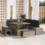 Conjunto de sofá de jardín con cojín 8 pcs Gris Poliratán