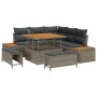 Conjunto de sofá de jardín con cojín 8 pcs Gris Poliratán