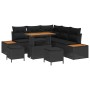 Conjunto de sofá de jardín con cojín 8 pcs Negro Poliratán