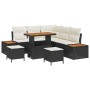 Conjunto de sofá de jardín con cojín 8 pcs Negro Poliratán