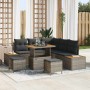 Conjunto de sofá de jardín con cojín 8 pcs Gris Poliratán
