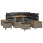 Conjunto de sofá de jardín con cojín 8 pcs Gris Poliratán