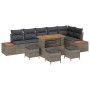 Conjunto de sofá de jardín con cojín 10 pcs Gris Poliratán