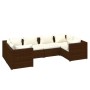 6-teiliges Gartenmöbel-Set und braune synthetische Rattankissen von vidaXL, Gartensets - Ref: Foro24-3101938, Preis: 561,05 €...