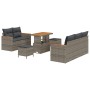Conjunto de sofá de jardín con cojín 8 pcs Gris Poliratán