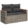 Conjunto de sofá de jardín con cojín 8 pcs Gris Poliratán