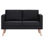 Conjunto de sofás 2 piezas tela negro