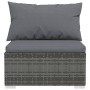 4-teiliges Gartensofa-Set und graue synthetische Rattankissen von vidaXL, Gartensets - Ref: Foro24-3101429, Preis: 432,36 €, ...