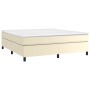 Cream synthetic leather bed frame 160x200 cm by vidaXL, Beds and slatted bases - Ref: Foro24-3121055, Price: 151,24 €, Discou...