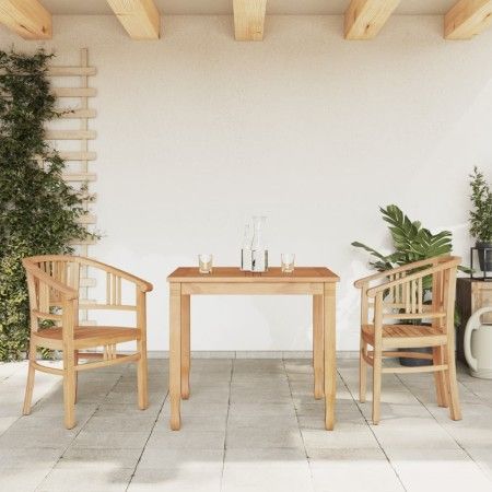 3-teiliges Essgruppenset für den Garten aus massivem Teakholz von vidaXL, Gartensets - Ref: Foro24-3155753, Preis: 400,69 €, ...