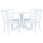 Conjunto de comedor 5 piezas madera maciza de caucho blanco
