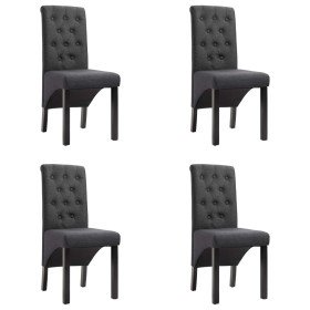 Sillas de comedor giratorias 4 unidades tela gris oscuro Sillas de comedor giratorias 4 unidades tela gris oscuro