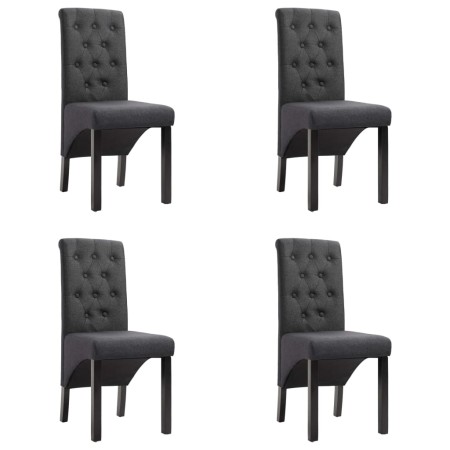 Sillas de comedor giratorias 4 unidades tela gris oscuro