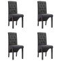 Sillas de comedor giratorias 4 unidades tela gris oscuro