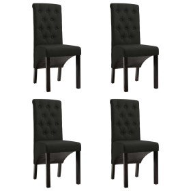 Sillas de comedor 4 unidades tela negras