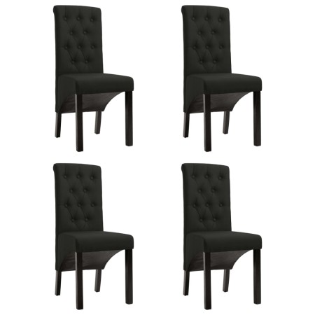 Sillas de comedor 4 unidades tela negras