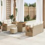Conjunto de sofá de jardín 8 pcs beige y crema 80 x 80 x 71 cm
