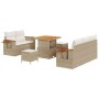 Conjunto de sofá de jardín 8 pcs beige y crema 80 x 80 x 71 cm
