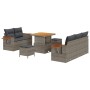 Conjunto de sofá de jardín con cojín 8 pcs Gris 80 x 80 x 71 cm