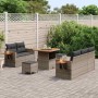 Conjunto de sofá de jardín con cojín 8 pcs Gris 80 x 80 x 71 cm