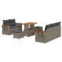 Conjunto de sofá de jardín con cojín 8 pcs Gris 90 x 55 x 71 cm