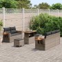 Conjunto de sofá de jardín con cojín 8 pcs Gris 90 x 55 x 71 cm