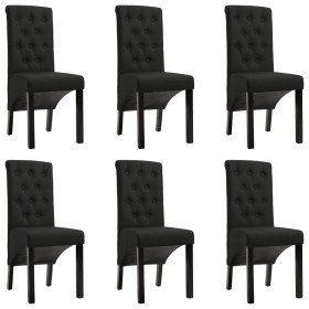 Sillas de comedor giratorias 6 unidades tela negras Sillas de comedor giratorias 6 unidades tela negras