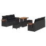 Conjunto de sofá de jardín Manual 9 pcs Negro 90 x 55 x 71 cm