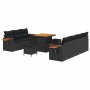 Conjunto de sofá de jardín 10 pcs Negro 80 x 80 x 71 cm
