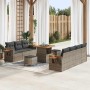 Conjunto de sofá de jardín Manual 10 pcs Gris 80 x 80 x 71 cm