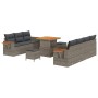 Conjunto de sofá de jardín Manual 10 pcs Gris 80 x 80 x 71 cm